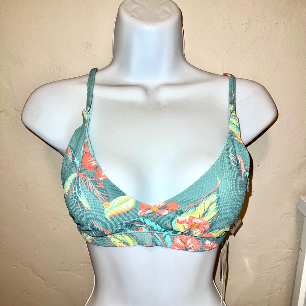 Tropical Bikini Top Raisins Seashells Swim Bra/top Large NWT